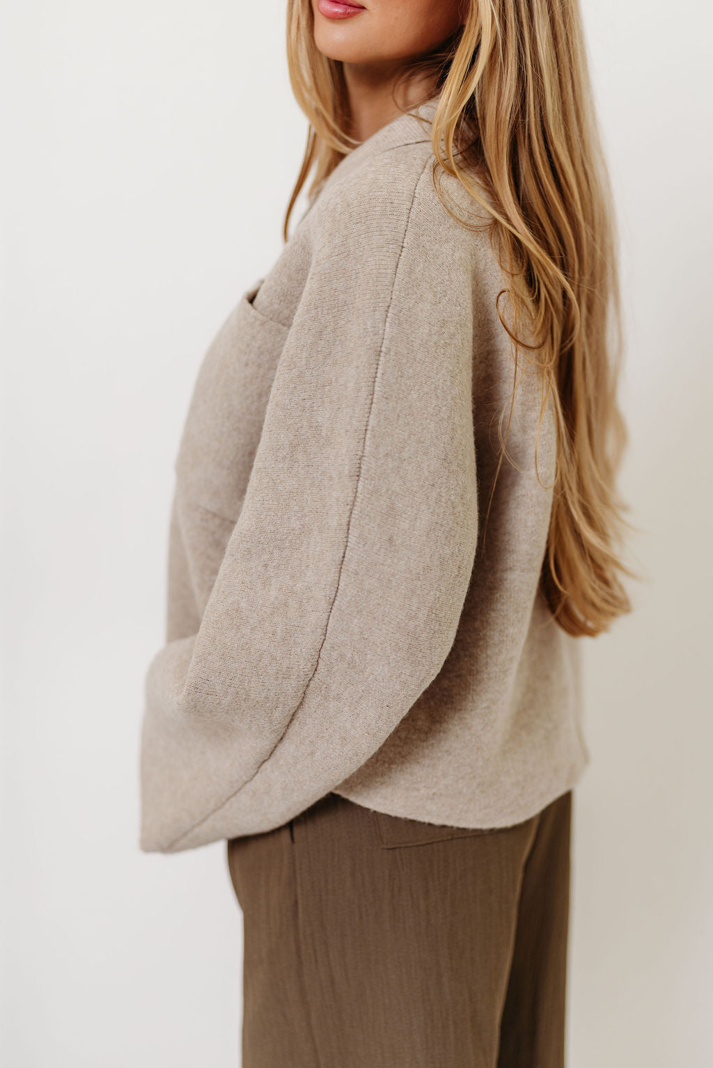 Monica Collared Button-Down Sweater in Papyrus