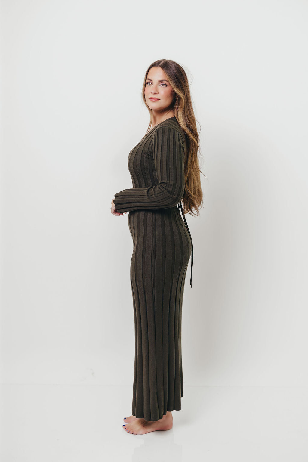 Colette Luxe Maxi Dress in Dark Evergreen