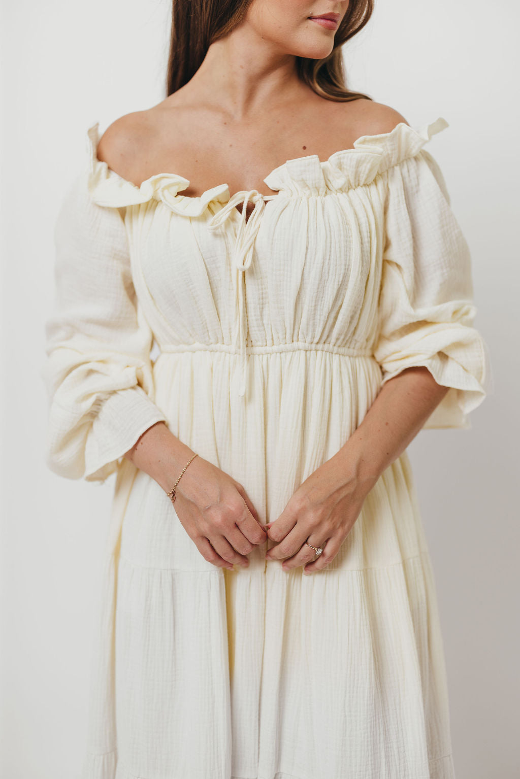 Golden Hour 100% Cotton Maxi Dress in Cream - Bump Friendly