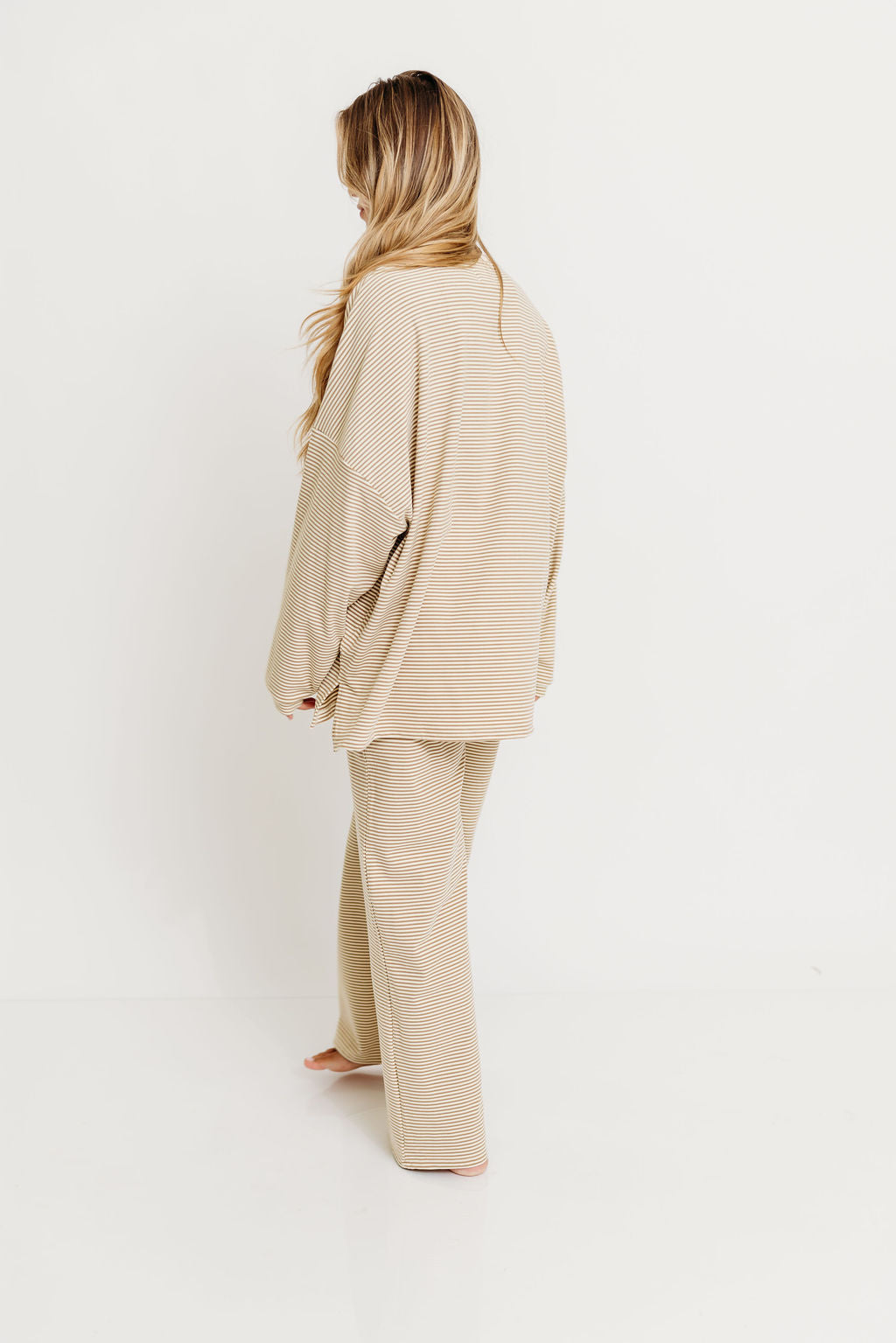 Naomi Fleece Oversized Top in Beige - Restocking in Oct