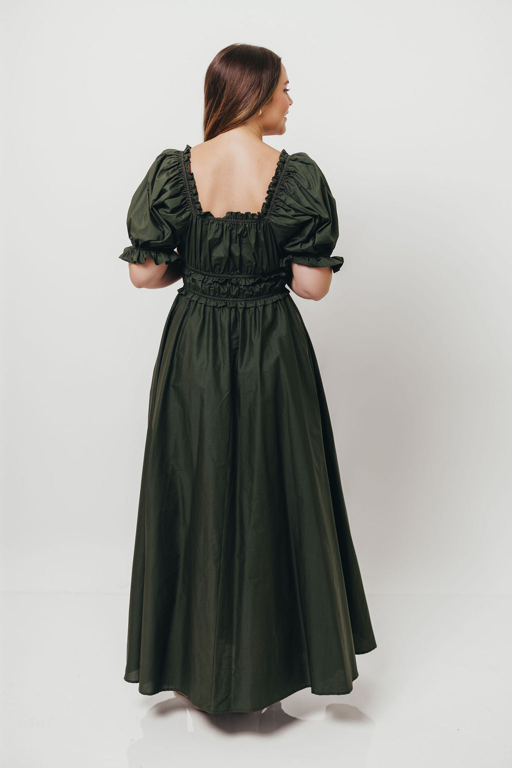 Sydnee Cotton Maxi Dress in Evergreen - Bump Friendly - Restocking in Nov