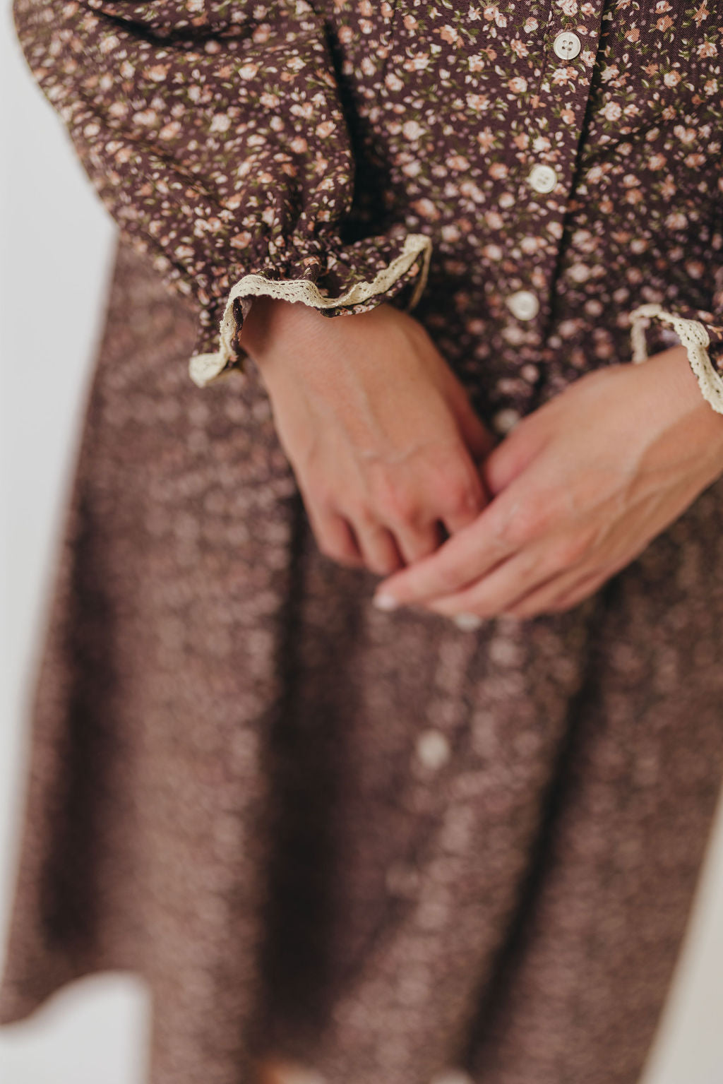Sadie Midi Dress in Chestnut Floral