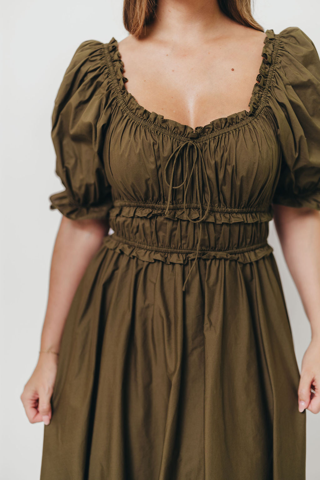 Sydnee Cotton Maxi Dress in Dusty Olive - Bump Friendly