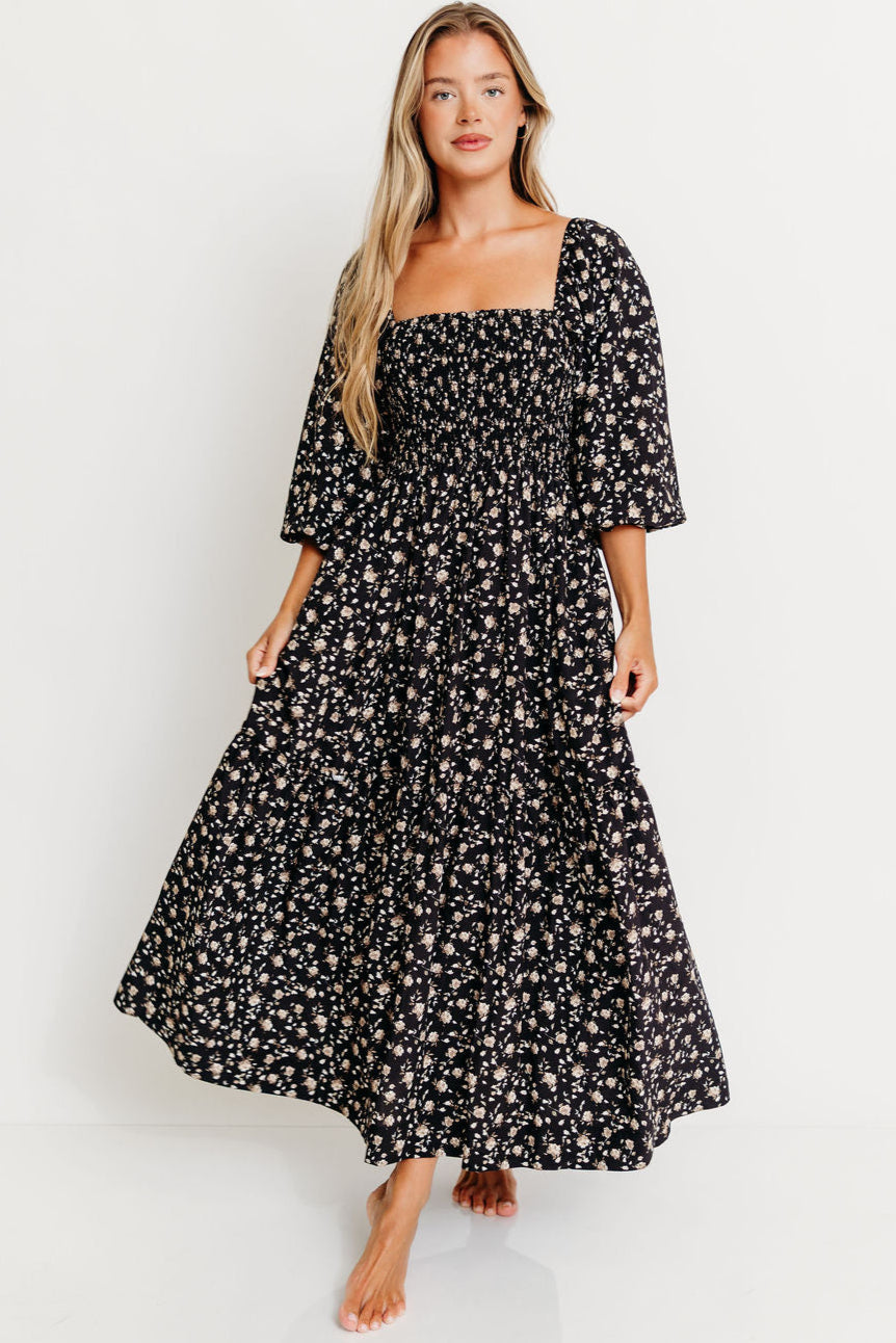 Felicia Midi Dress in Black