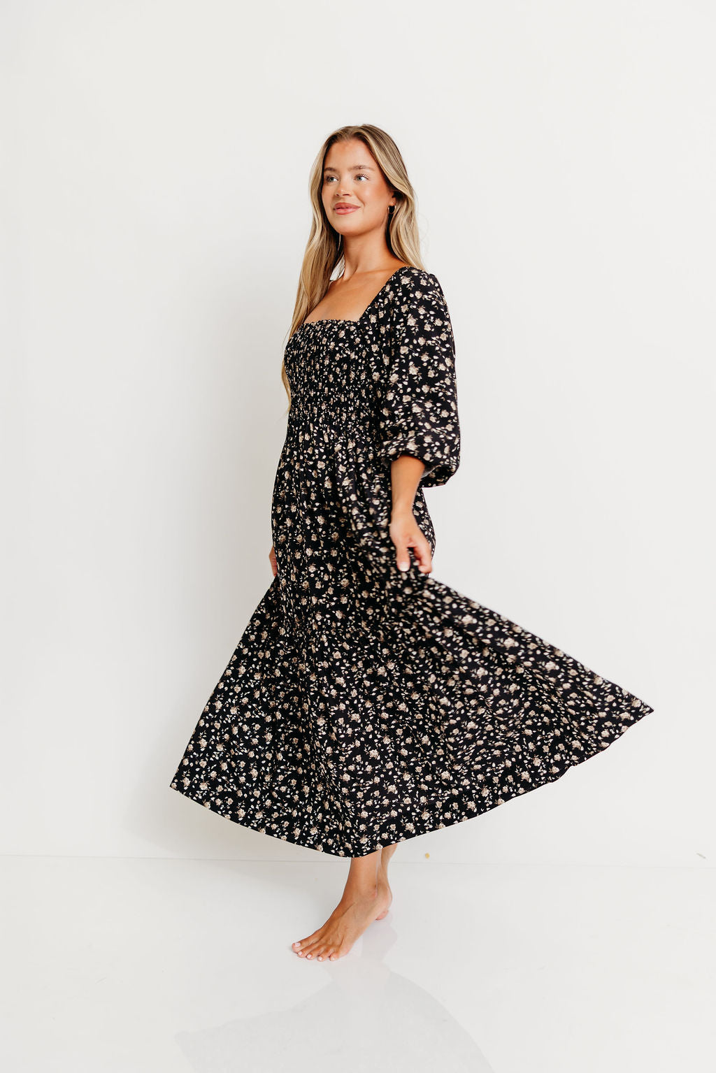 Felicia Midi Dress in Black