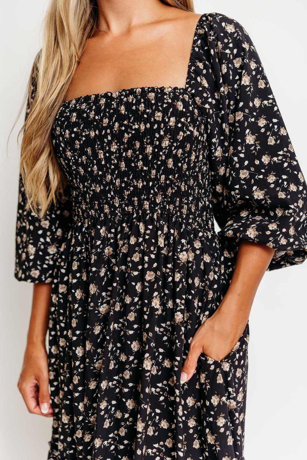 Felicia Midi Dress in Black