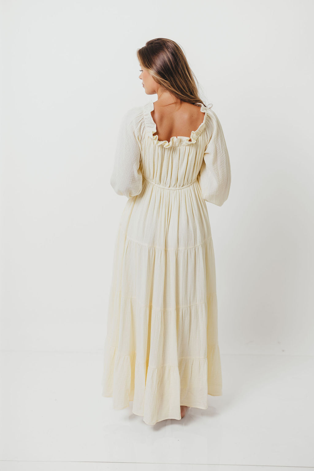 Golden Hour 100% Cotton Maxi Dress in Cream - Bump Friendly