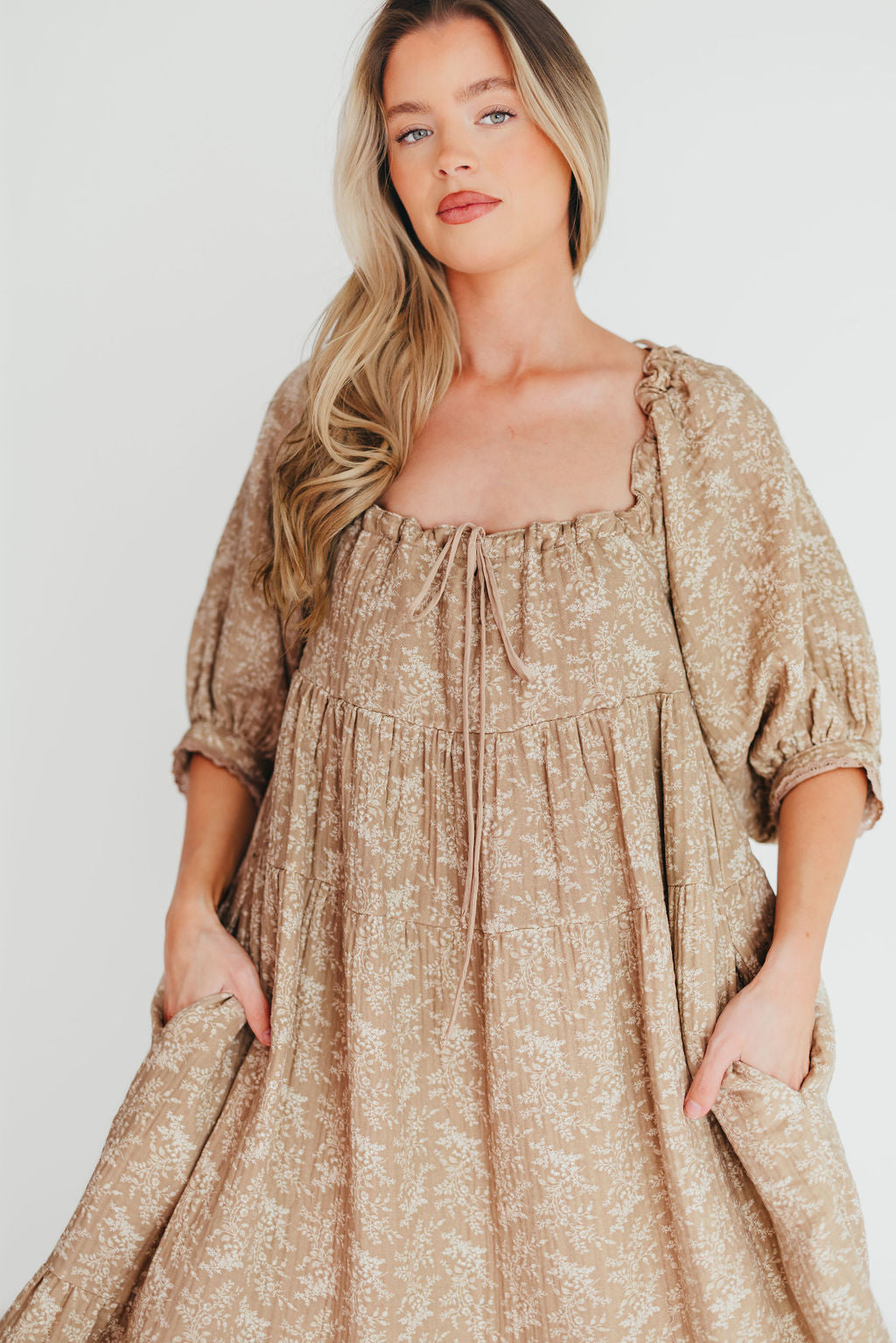 Cara 100% Cotton Maxi Dress in Mocha - Bump Friendly (XS-XL)