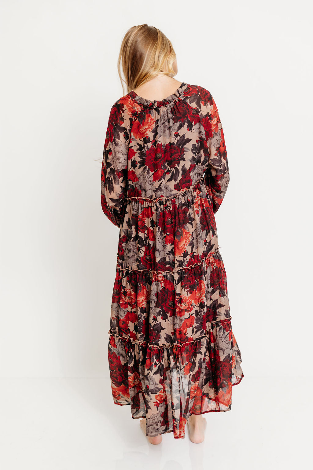 Tabitha Midi Dress in Sand - Bump Friendly