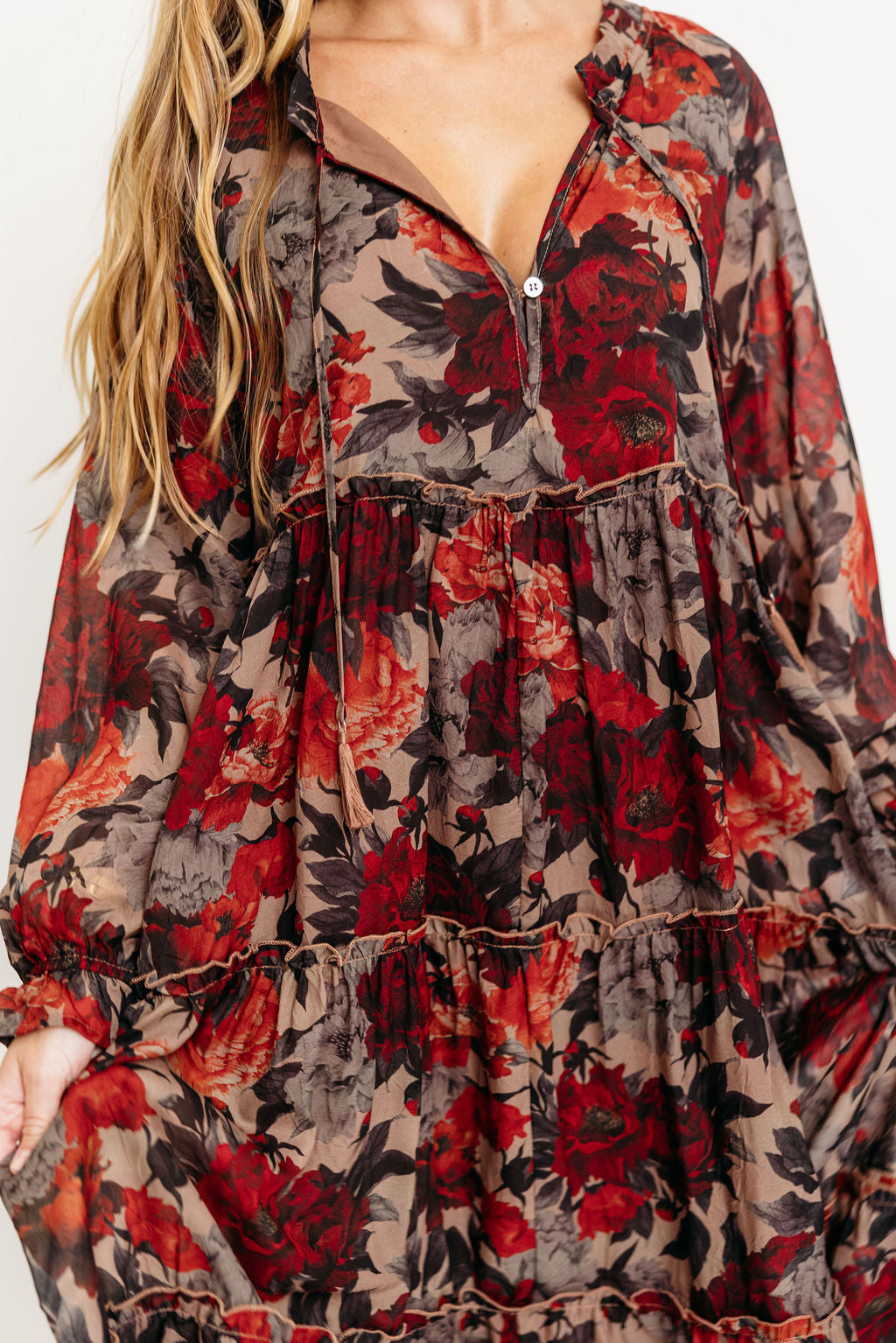 Tabitha Midi Dress in Sand - Bump Friendly