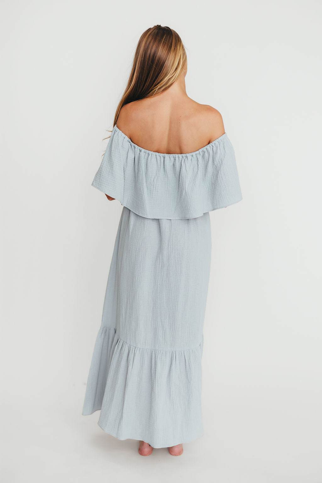 Josie 100% Cotton Maxi Dress in Cloud - Bump & Nursing Friendly