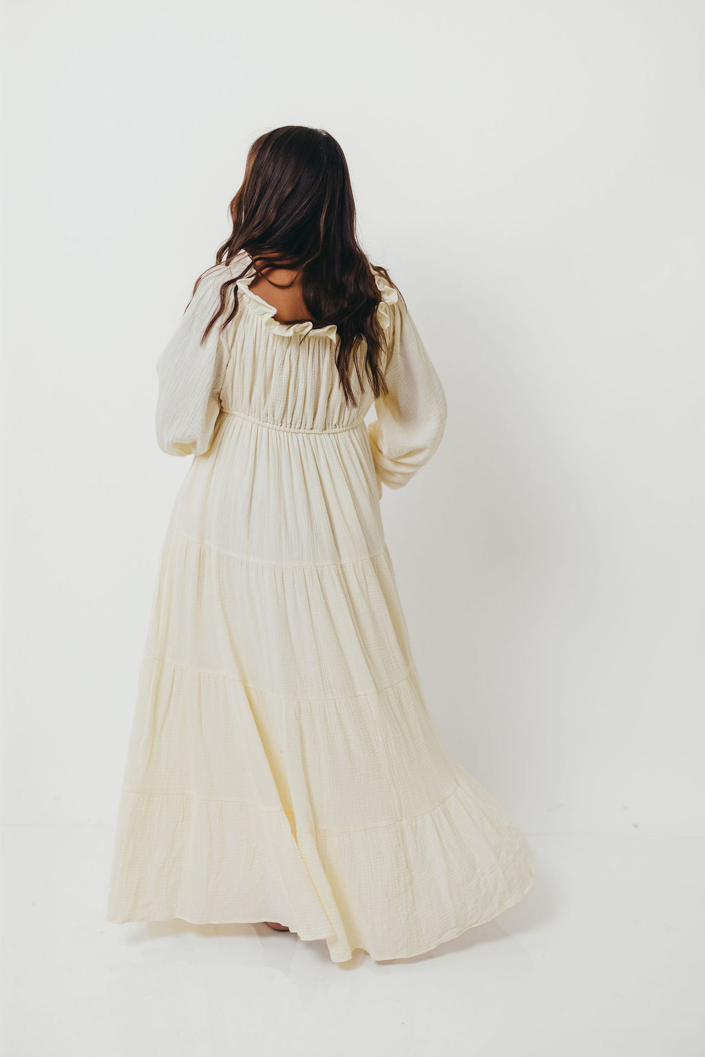 Golden Hour 100% Cotton Maxi Dress in Cream - Bump Friendly
