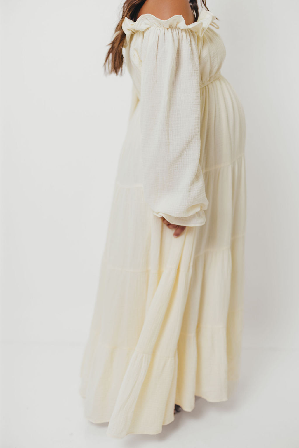 Golden Hour 100% Cotton Maxi Dress in Cream - Bump Friendly