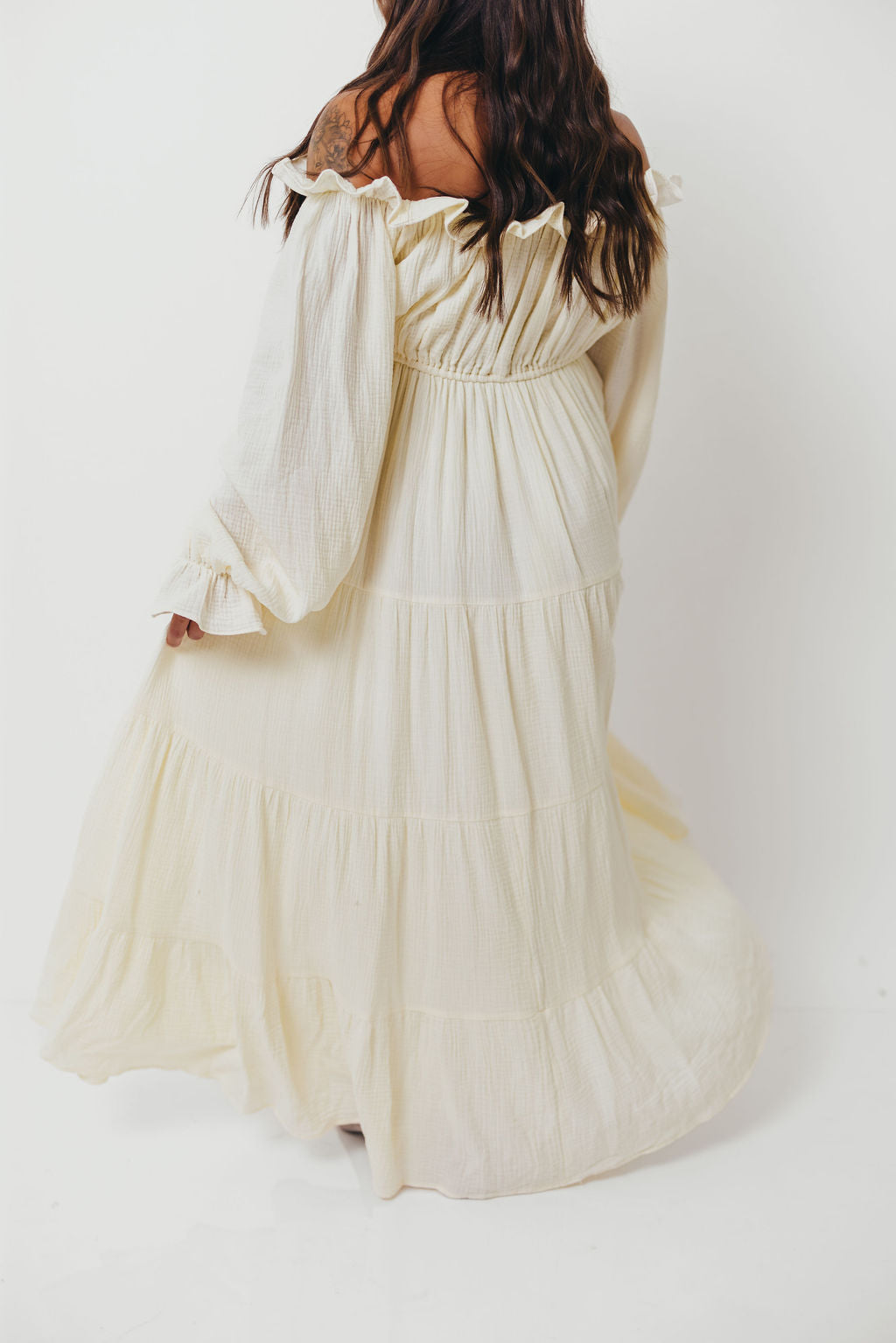 Golden Hour 100% Cotton Maxi Dress in Cream - Bump Friendly