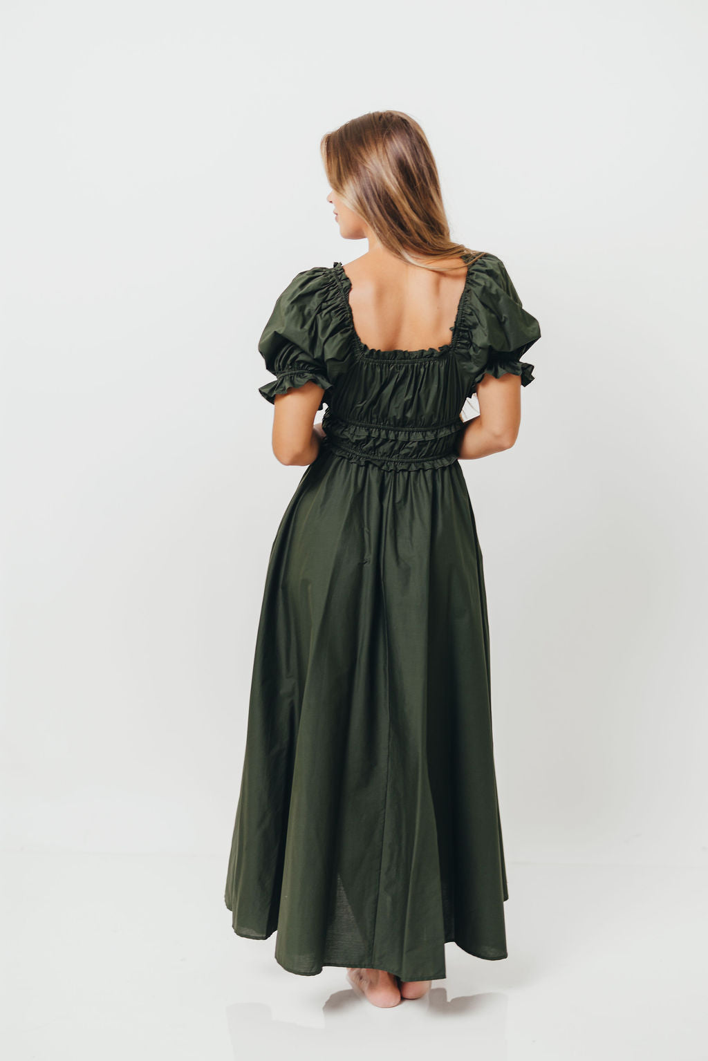 Sydnee Cotton Maxi Dress in Evergreen - Bump Friendly - Restocking in Nov