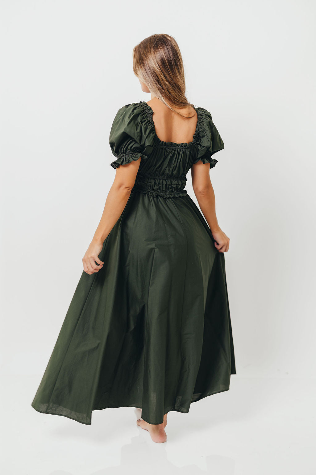 Sydnee Cotton Maxi Dress in Evergreen - Bump Friendly - Restocking in Nov
