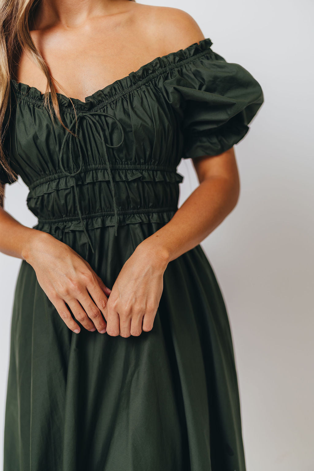 Sydnee Cotton Maxi Dress in Evergreen - Bump Friendly - Restocking in Nov