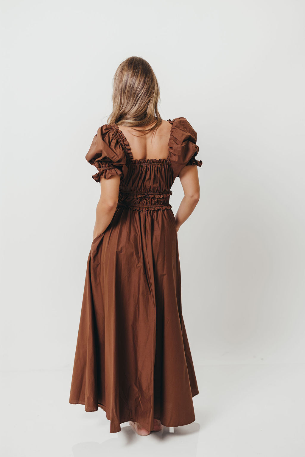 Sydnee Cotton Maxi Dress in Chocolate Brown - Bump Friendly - Restocking in Nov