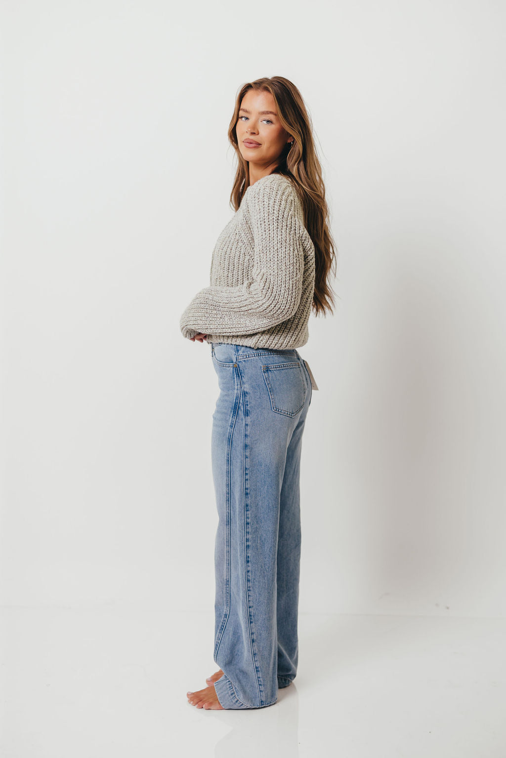Pepper Cardigan Top in Heather Cloud