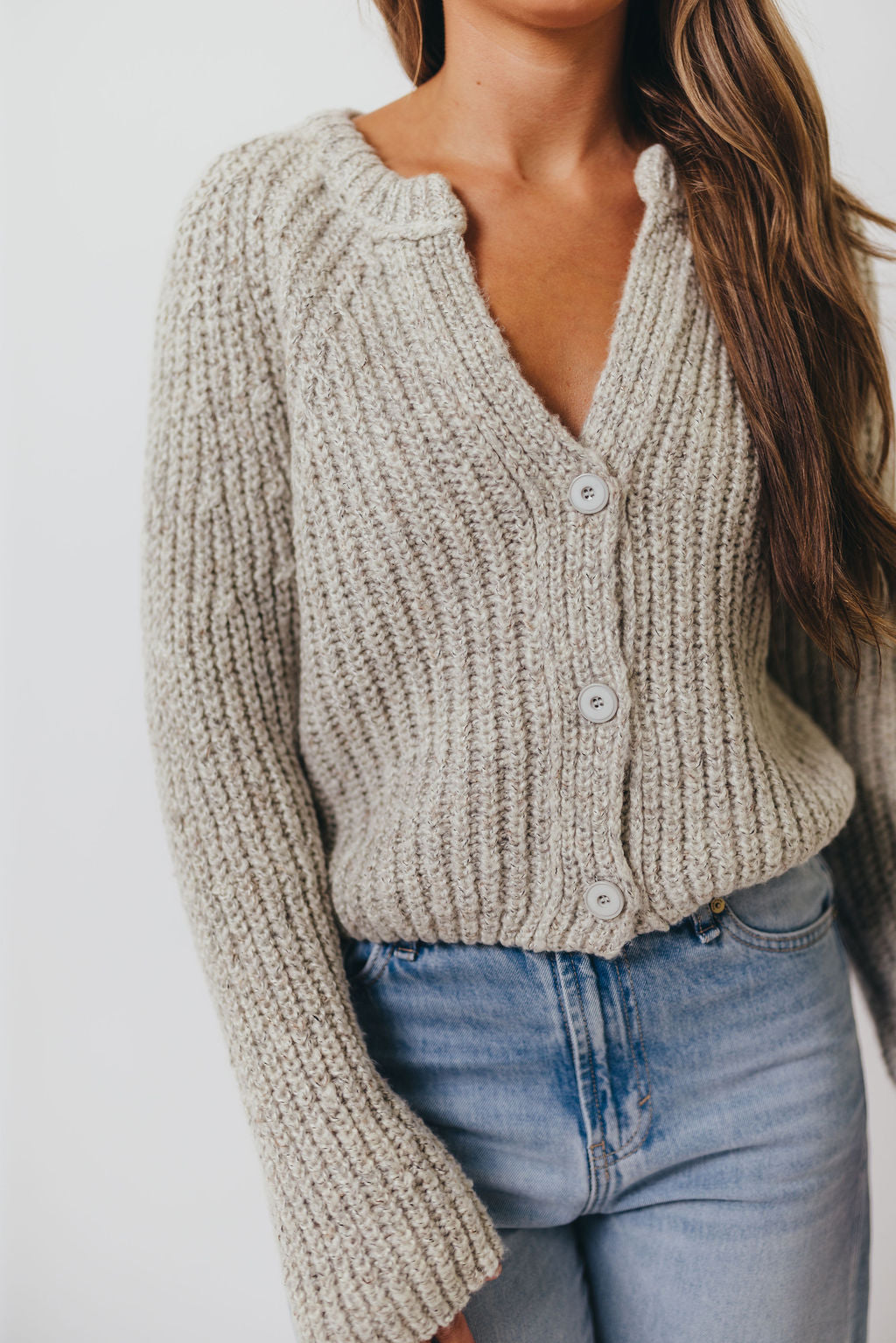 Pepper Cardigan Top in Heather Cloud