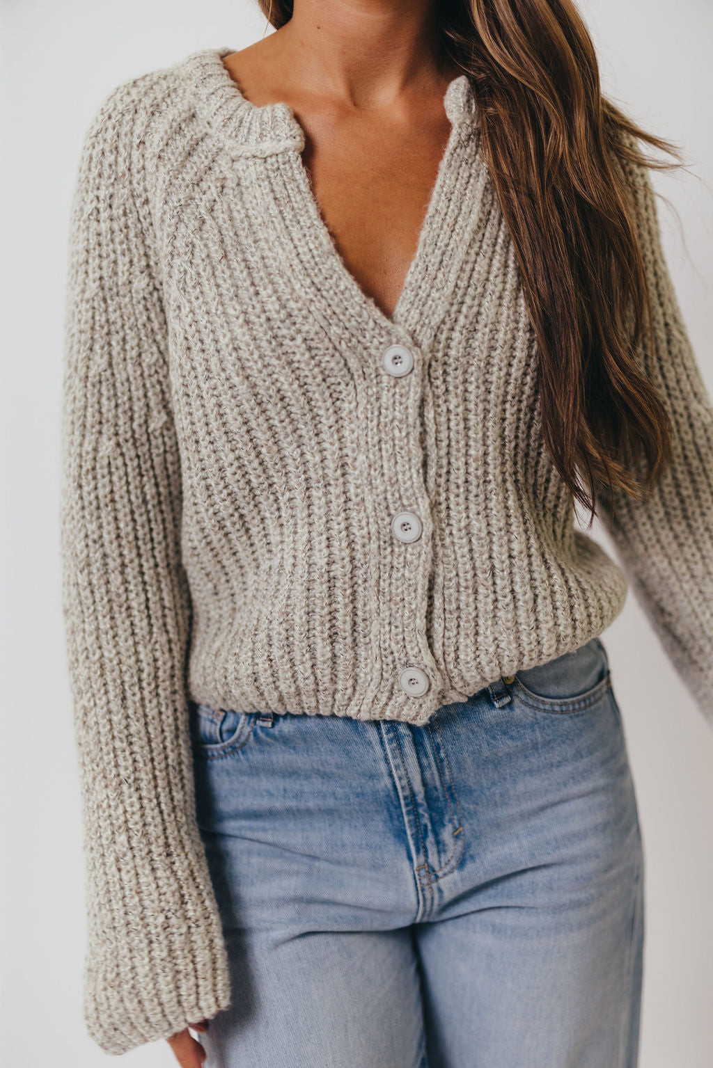 Pepper Cardigan Top in Heather Cloud