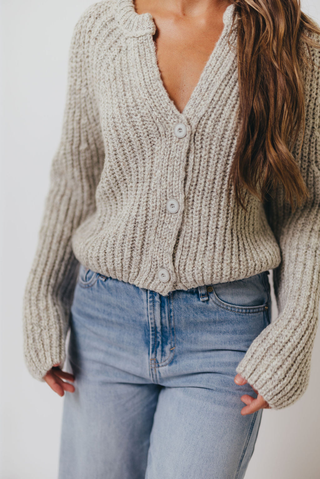 Pepper Cardigan Top in Heather Cloud