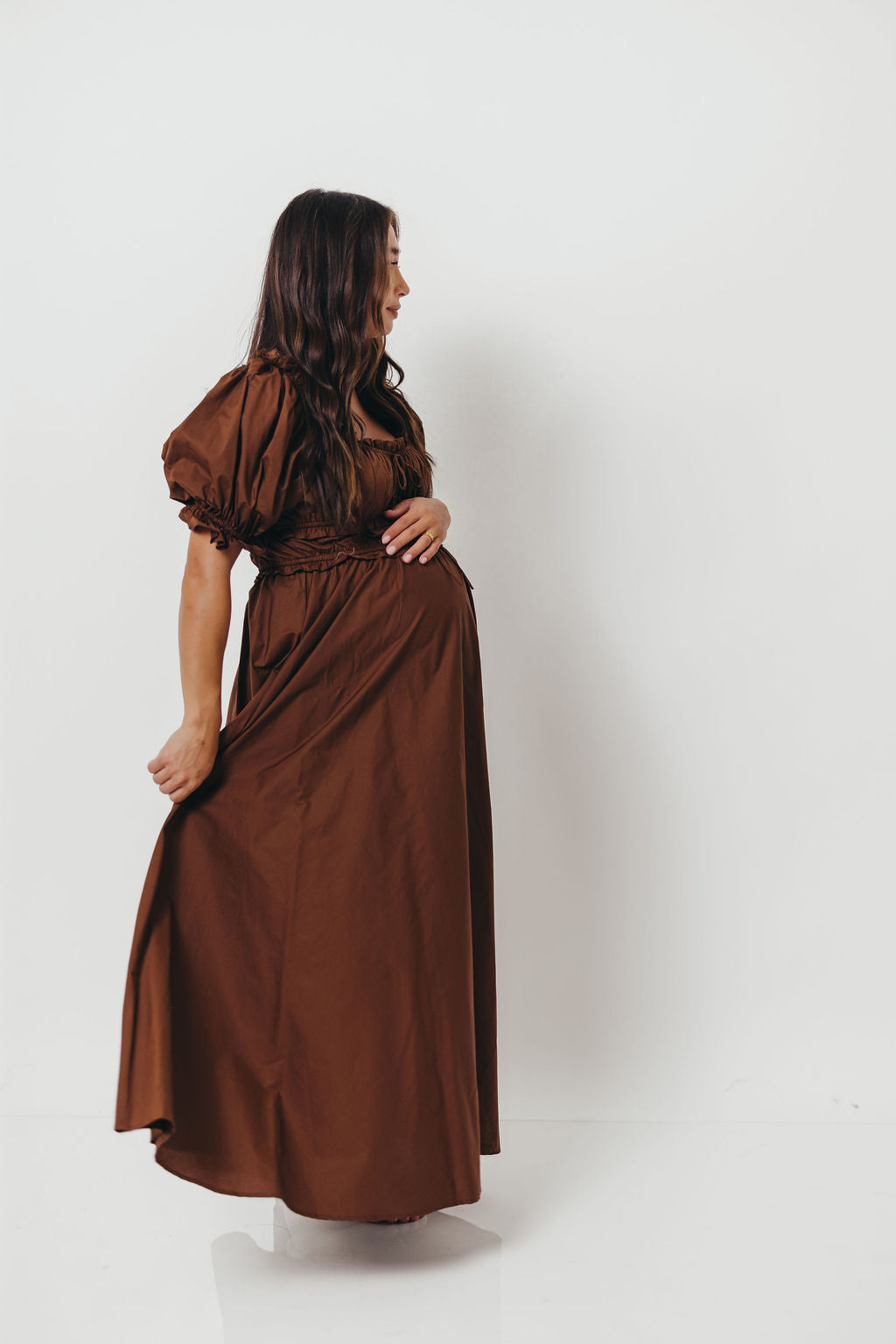 Sydnee Cotton Maxi Dress in Chocolate Brown - Bump Friendly - Restocking in Nov