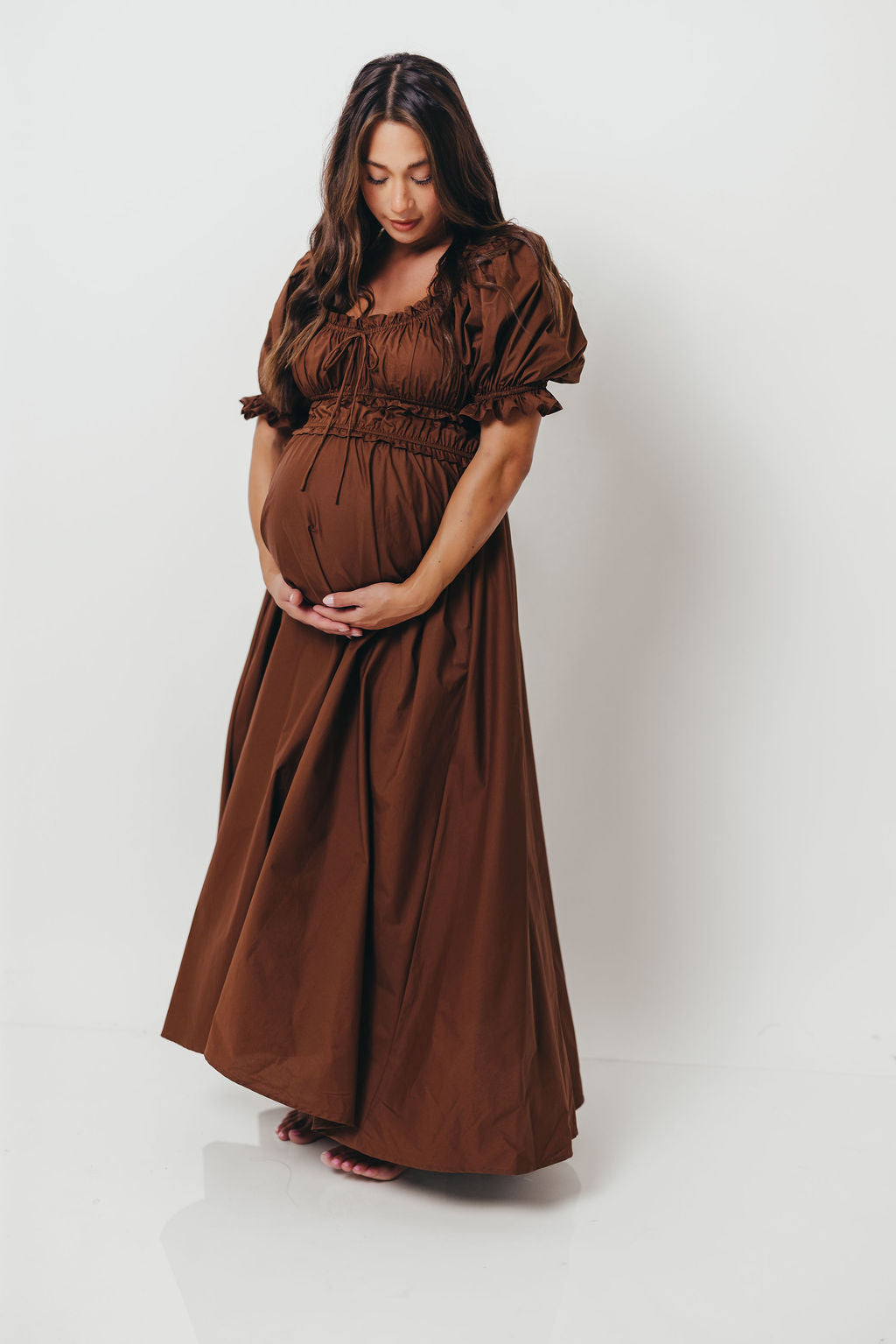 Sydnee Cotton Maxi Dress in Chocolate Brown - Bump Friendly - Restocking in Nov