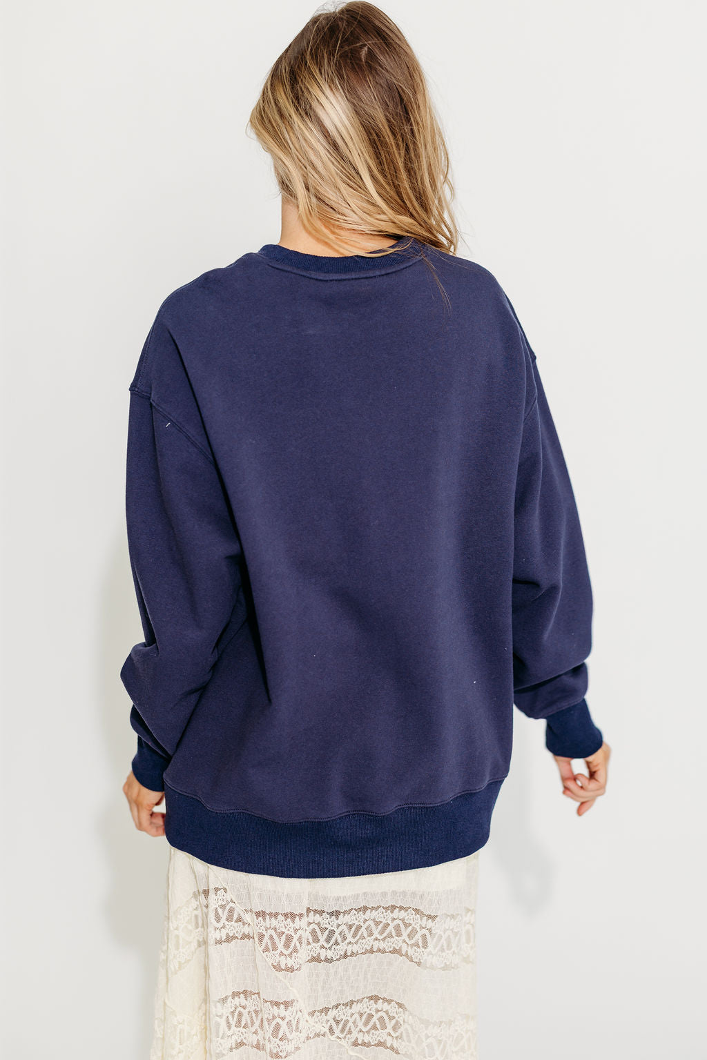 USA 100% Cotton Terry Pullover in Navy