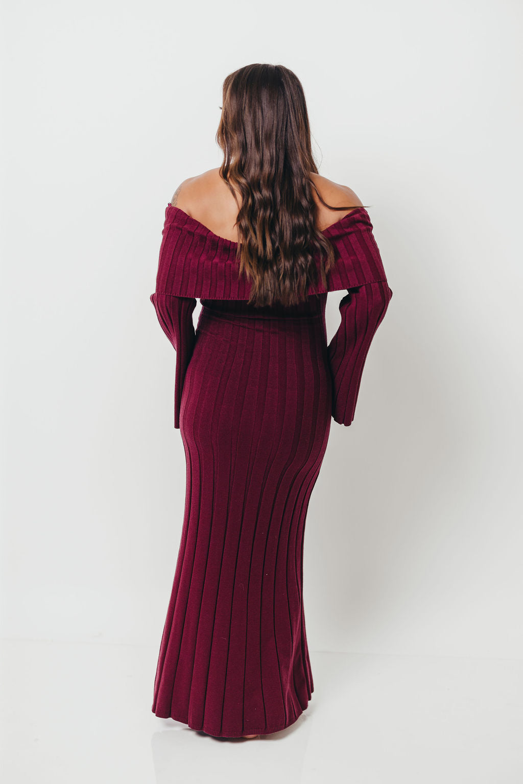 Evella Maxi Dress in Burgundy - Bump Friendly