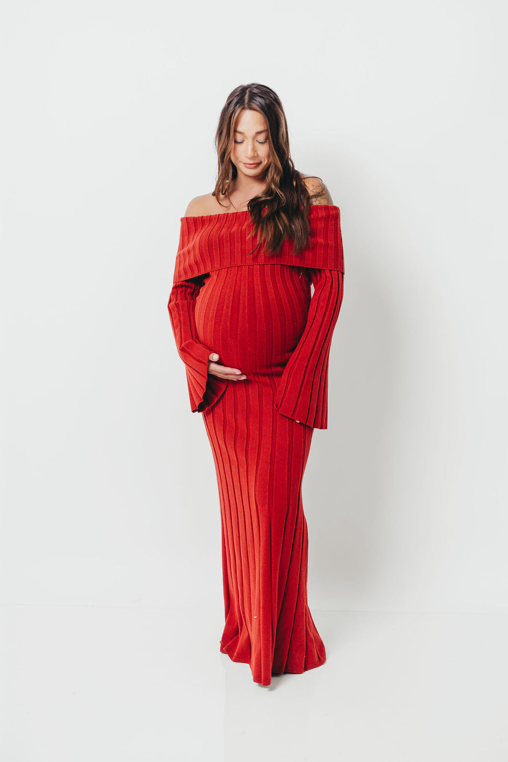 Evella Maxi Dress in Red - Bump Friendly