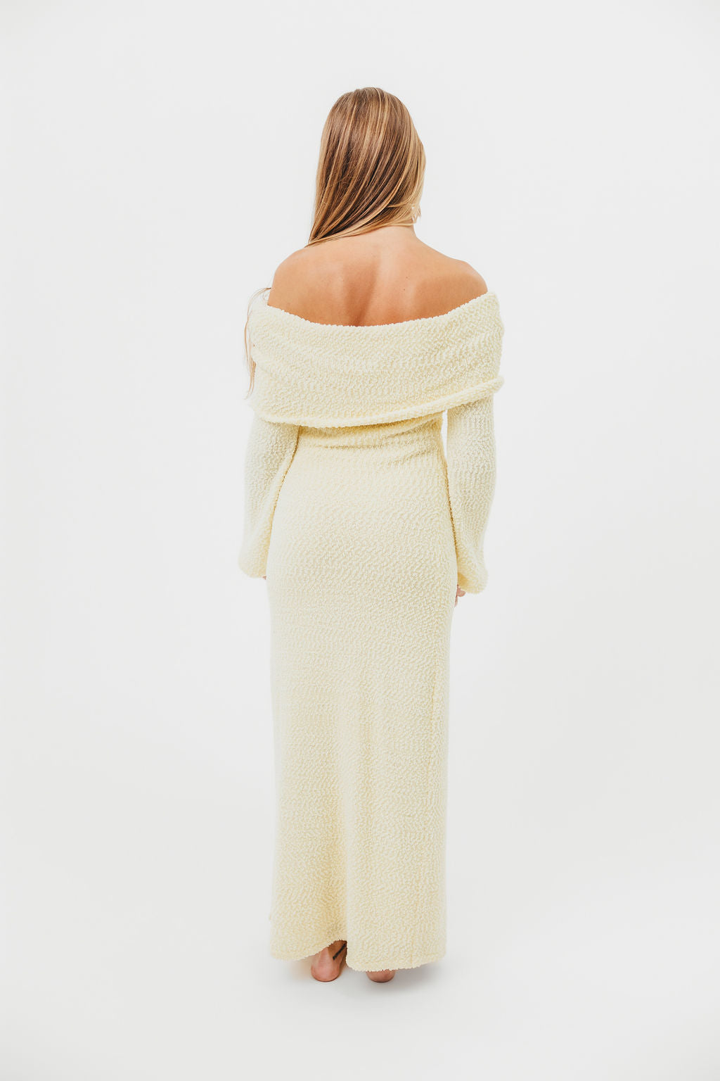 Nora Knit Maxi Dress in Butter Yellow- Bump Friendly