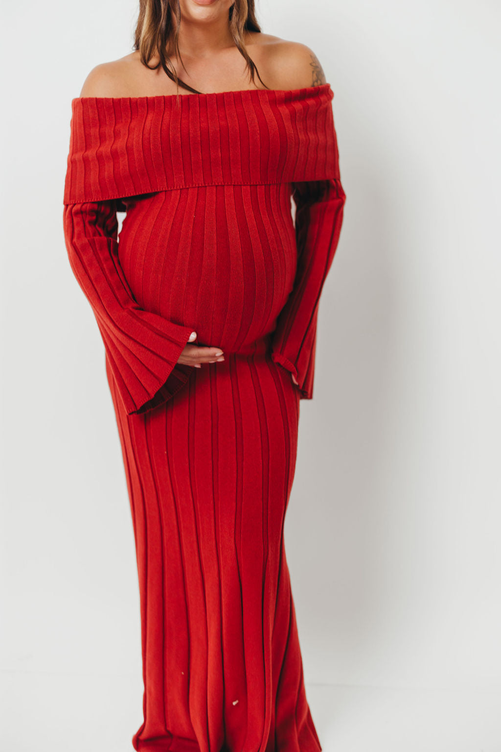 Evella Maxi Dress in Red - Bump Friendly