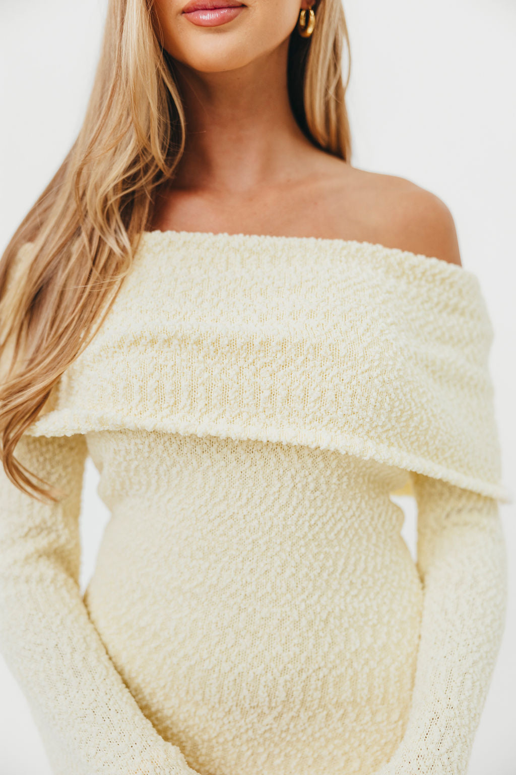 Nora Knit Maxi Dress in Butter Yellow- Bump Friendly