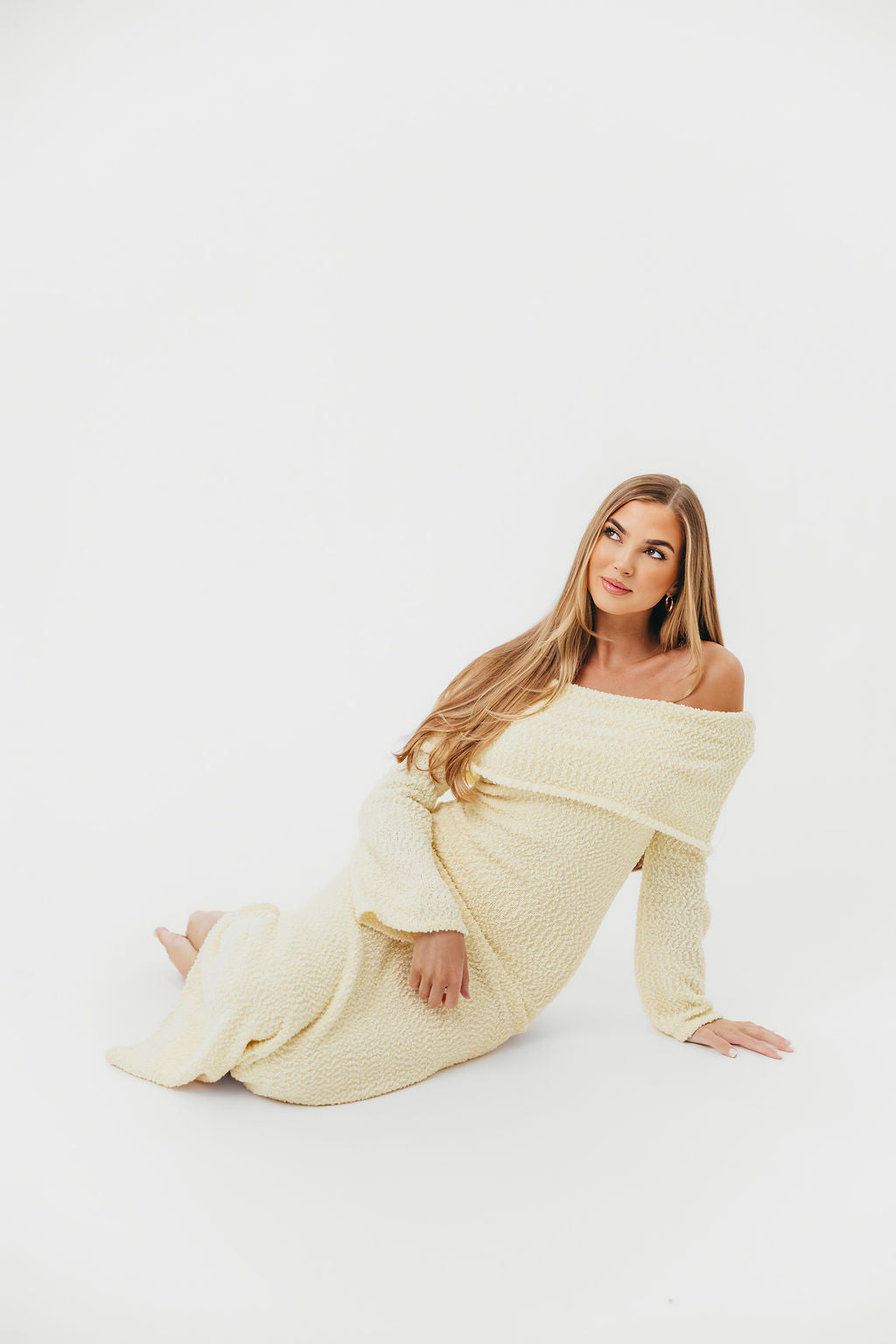 Nora Knit Maxi Dress in Butter Yellow- Bump Friendly