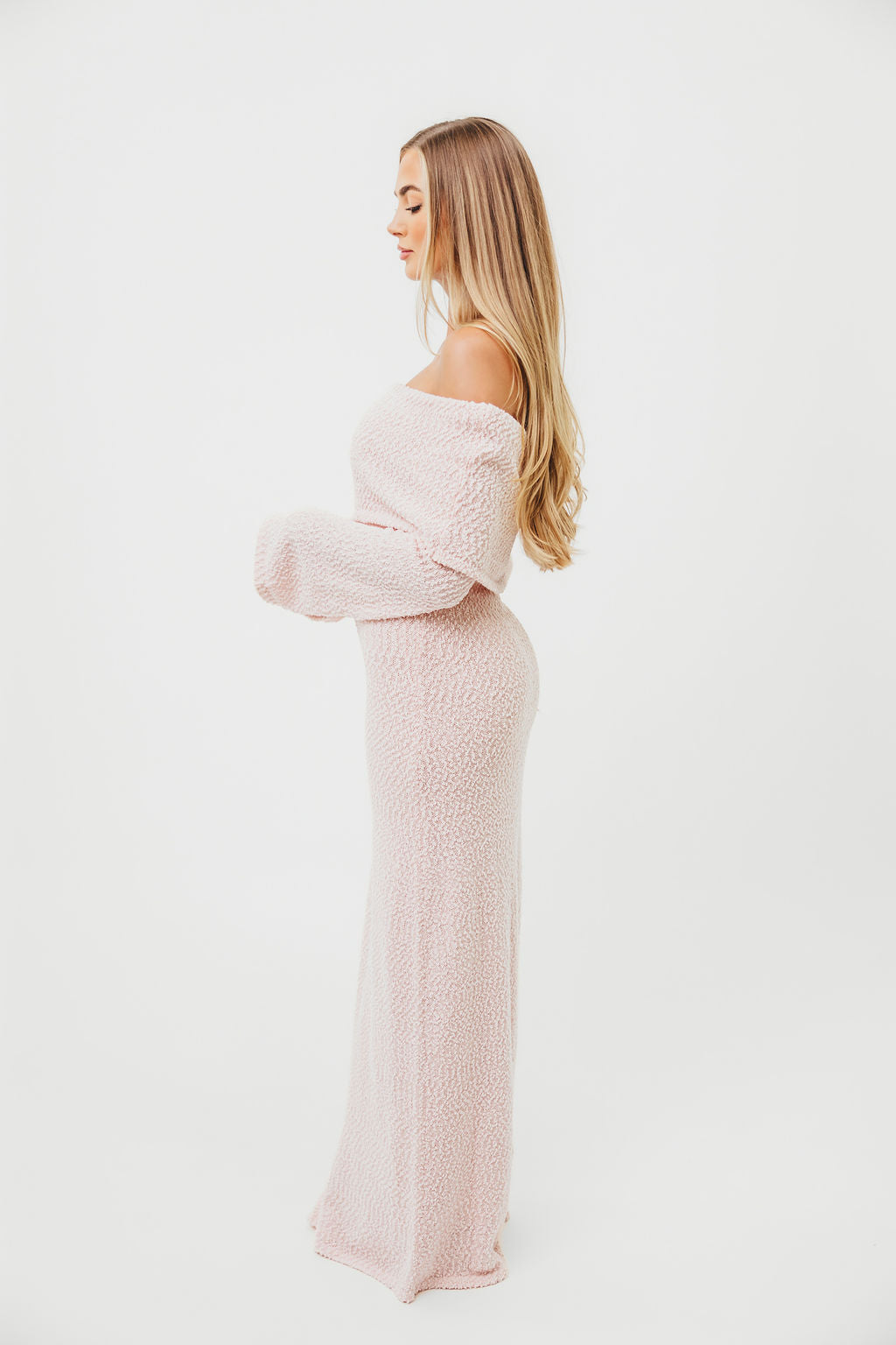 Nora Knit Maxi Dress in Dusty Pink - Bump Friendly
