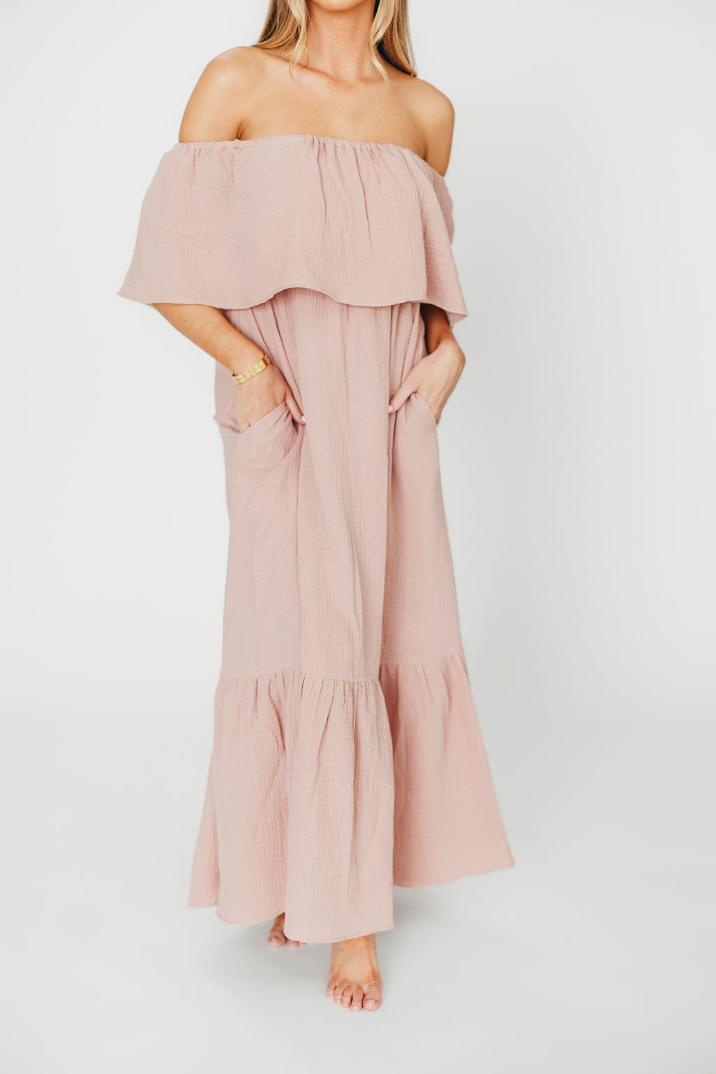 Josie 100% Cotton Maxi Dress in Rose - Bump & Nursing Friendly