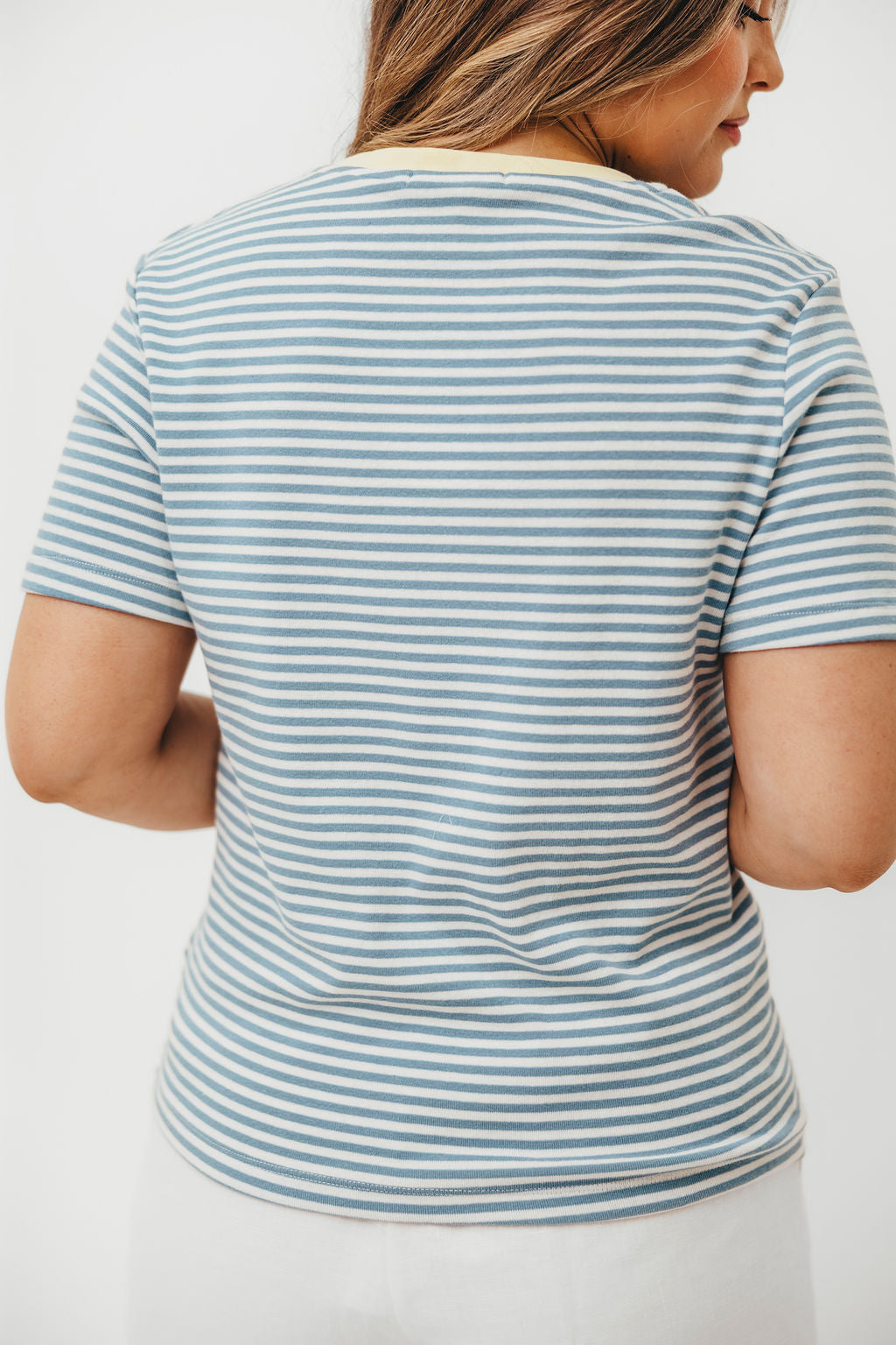 Bernie Short Sleeve Shirt in Light Blue Stripe