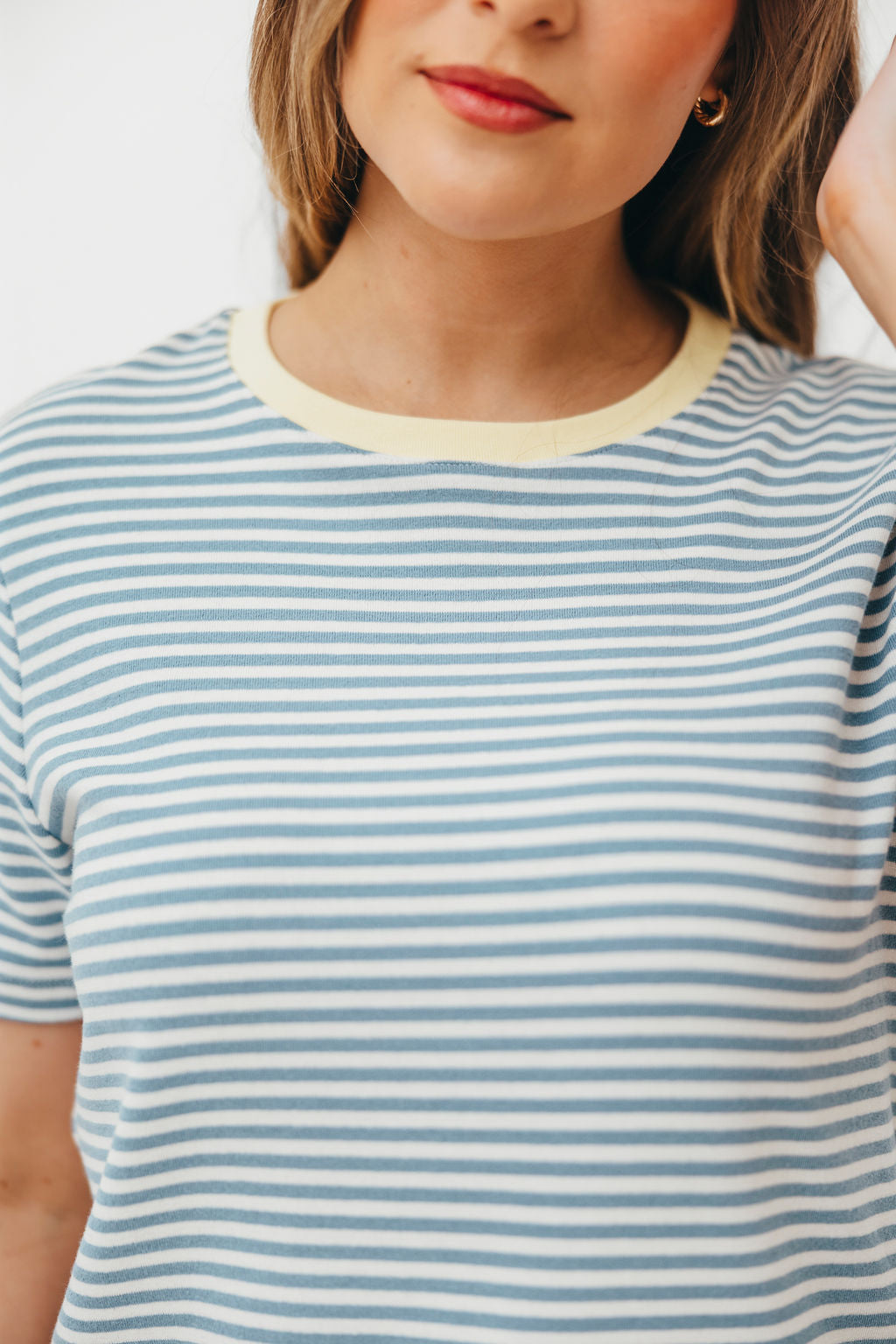 Bernie Short Sleeve Shirt in Light Blue Stripe