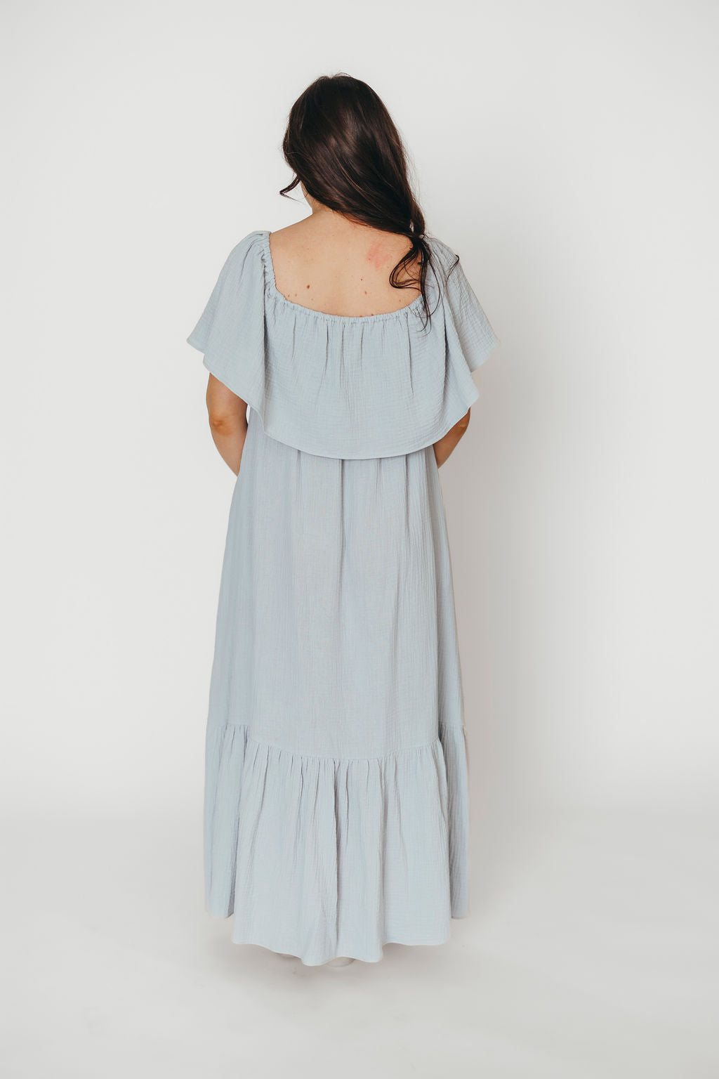 Josie 100% Cotton Maxi Dress in Cloud - Bump & Nursing Friendly