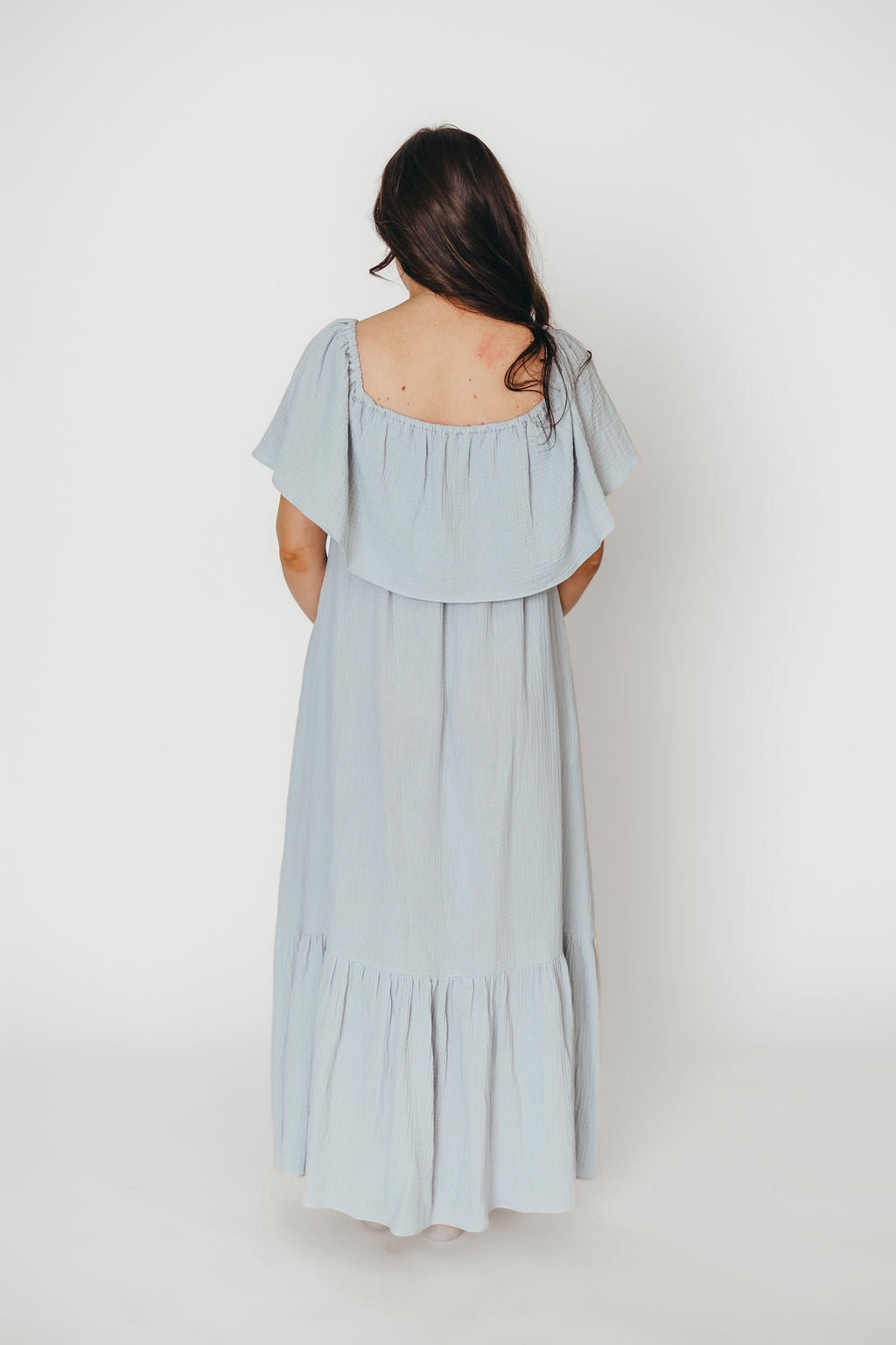 Josie 100% Cotton Maxi Dress in Cloud - Bump & Nursing Friendly
