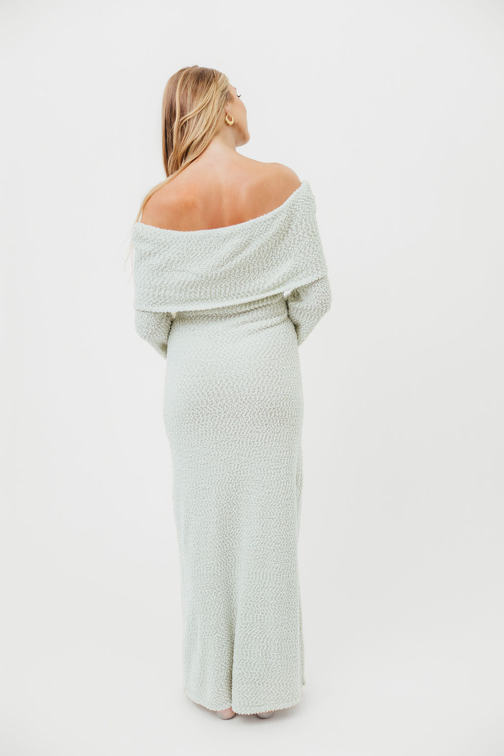 Nora Knit Maxi Dress in Seafoam- Bump Friendly