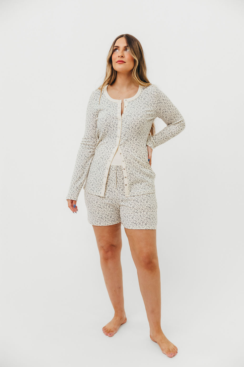 Rori Maternity Pajama Set in Ivory - Bump Friendly
