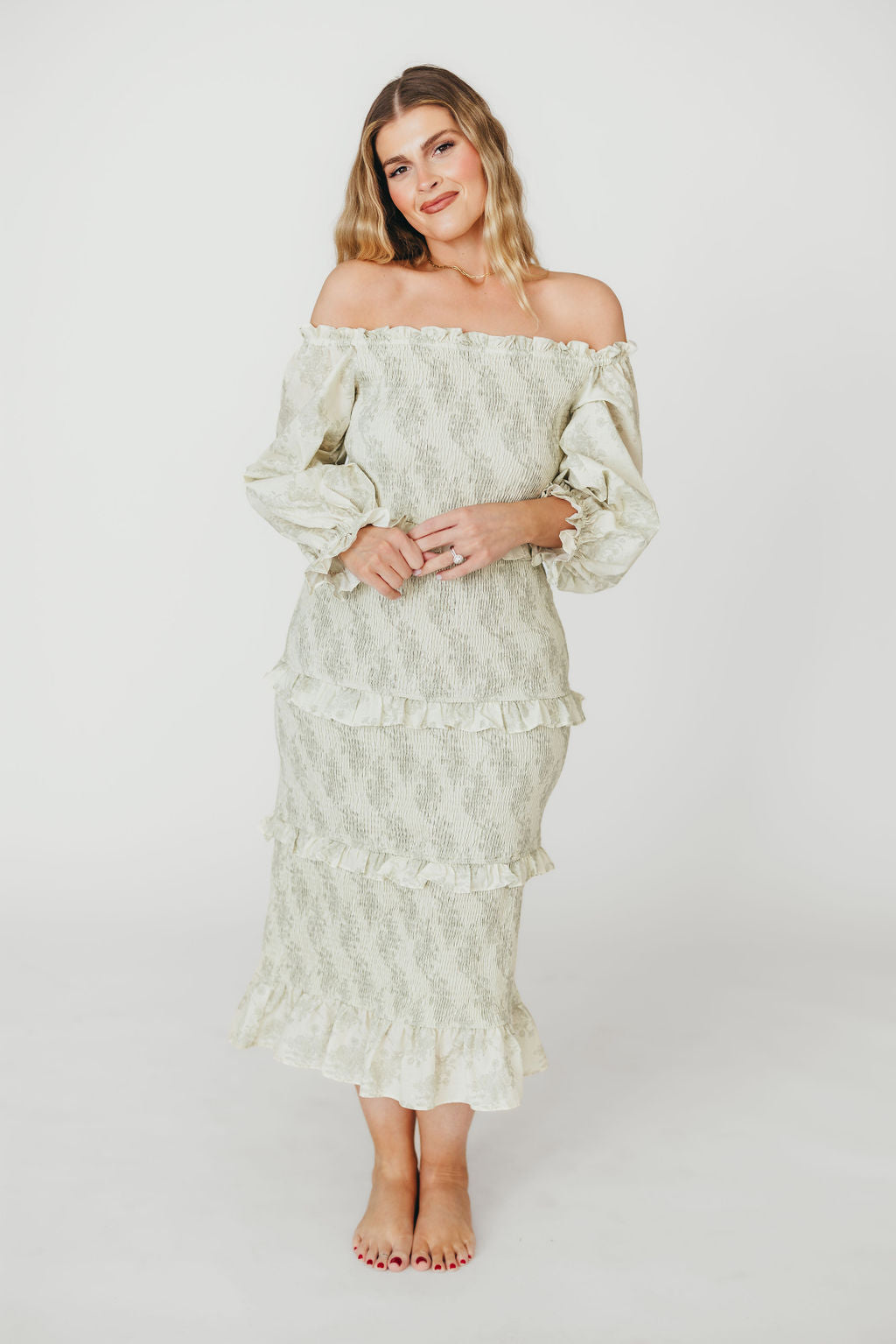 The Chloe Midi Dress in Sage - Bump Friendly