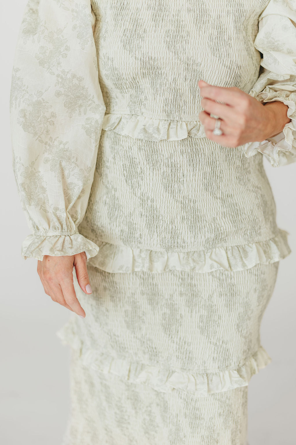 The Chloe Midi Dress in Sage - Bump Friendly