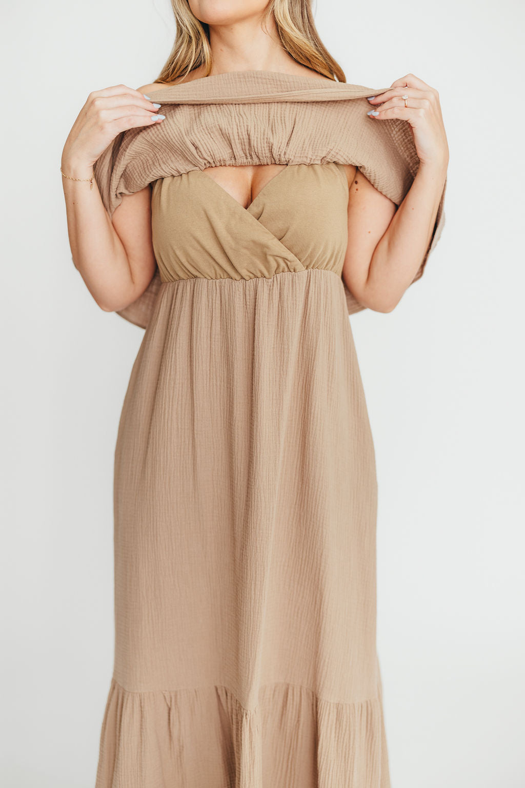 Josie 100% Cotton Maxi Dress in Dry Thyme - Bump & Nursing Friendly