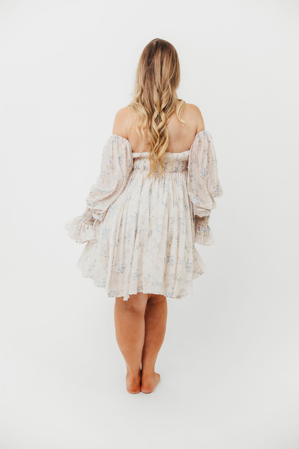 Kennedy Floral Mini Dress in Blue- Bump Friendly
