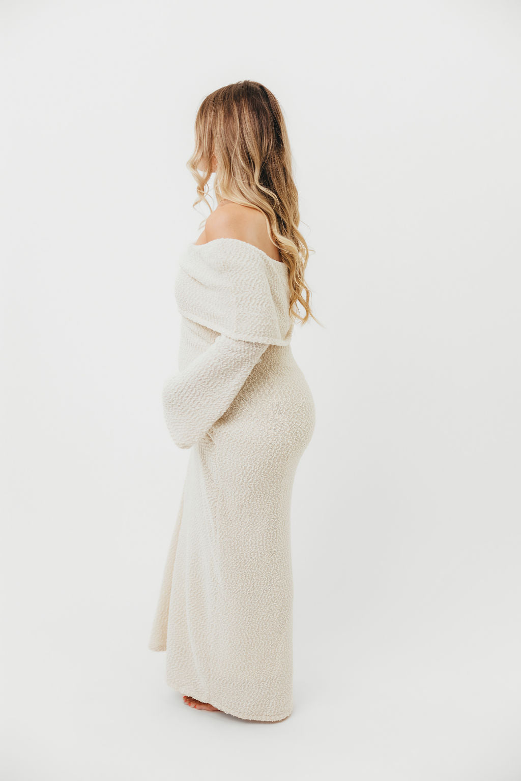 Nora Knit Maxi Dress in Ivory - Bump Friendly
