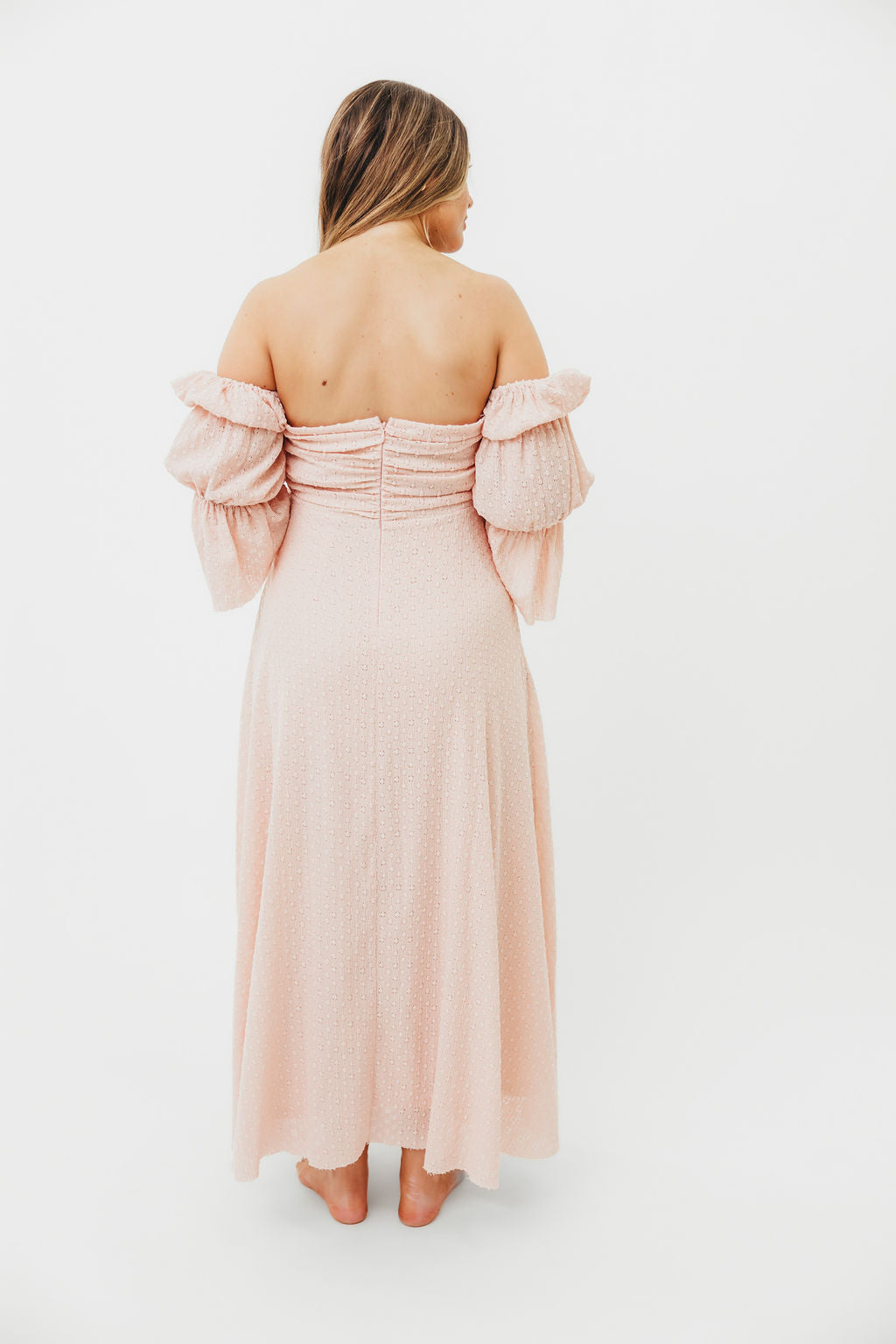 Corrine Tiered Sleeve Maxi Dress with Pockets in Ballerina Pink - Bump Friendly