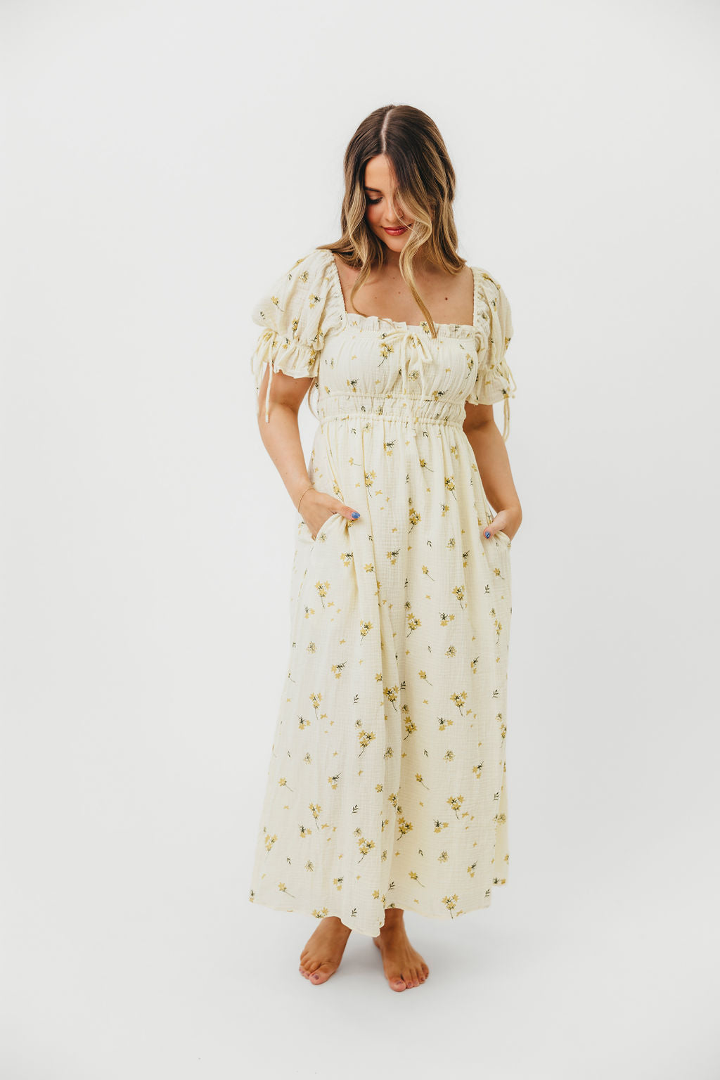 Savanna Steppe 100% Cotton Dress in Cream - Bump Friendly & Inclusive Sizing (S-3XL)